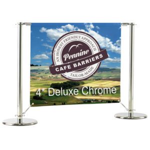 Café Barriers and Café Banners From Pennine Café Barriers - 4* Chrome Metalwork System