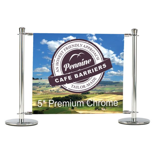 Café Barriers and Café Banners From Pennine Café Barriers 5* Premium Metalwork
