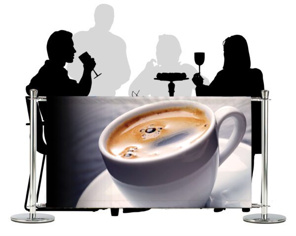 Café Barriers and Café Banners From Pennine Café Barriers - PVC Café Banner