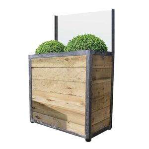 Café barriers and Café Banners Industrial Screen Wide Planter