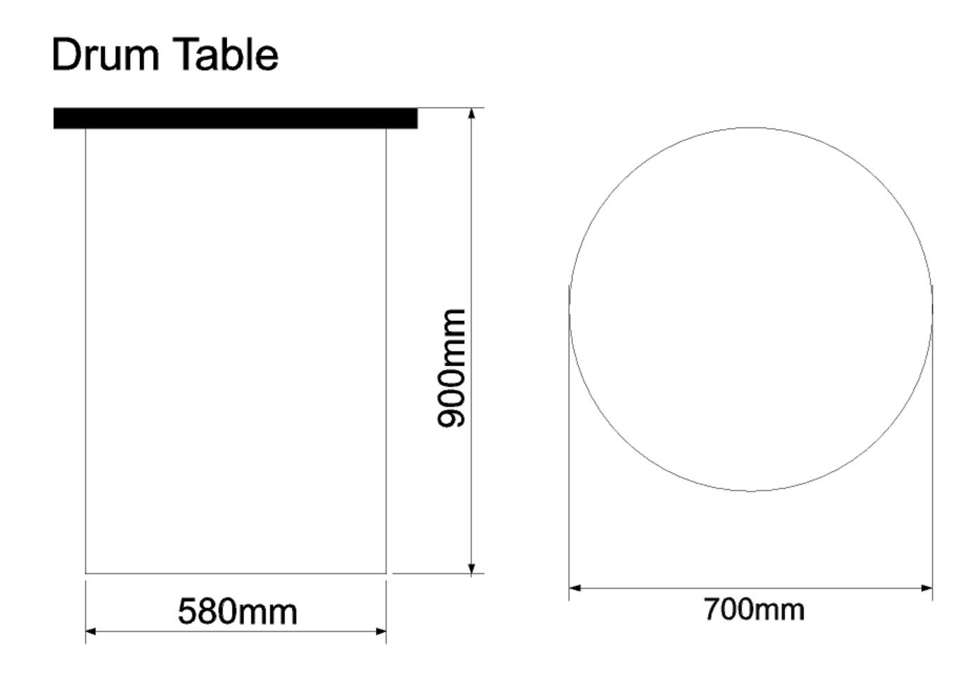 Drum Table Dimensions