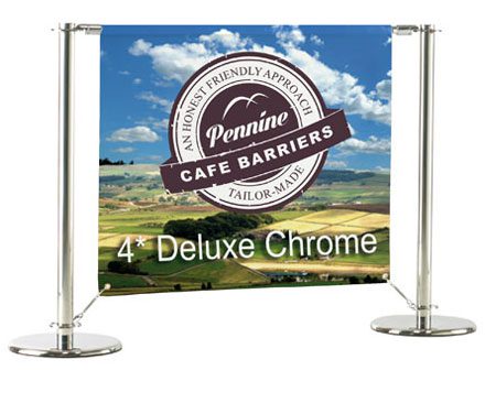 Cafe Barriers and Cafe Banners From Pennine Cafe Barriers - Deluxe Chrome System2