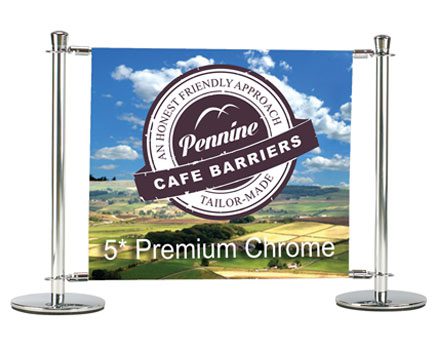 Cafe Barriers and Cafe Banners From Pennine Cafe Barriers - 5* mCafe Barrier system