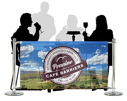Cafe barriers and cafe banners Mesh PVC Cafe Banners