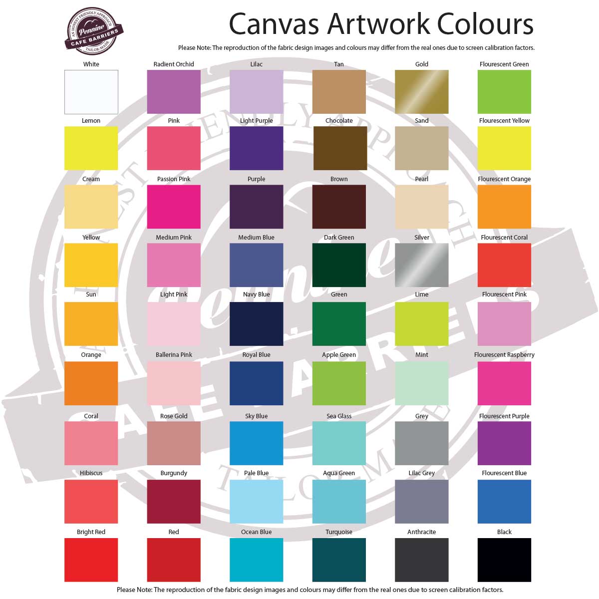 Cafe Barriers Canvas Banners Artwork Heat Pressed Colours