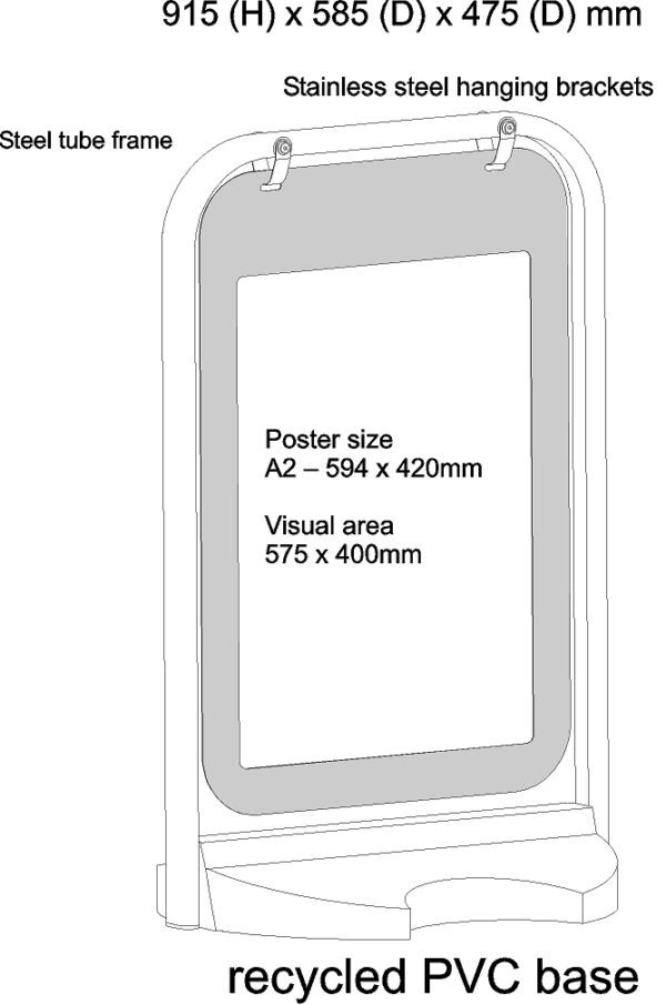 Café Barriers and Café Banners From Pennine Poster Aboard and pavement sign