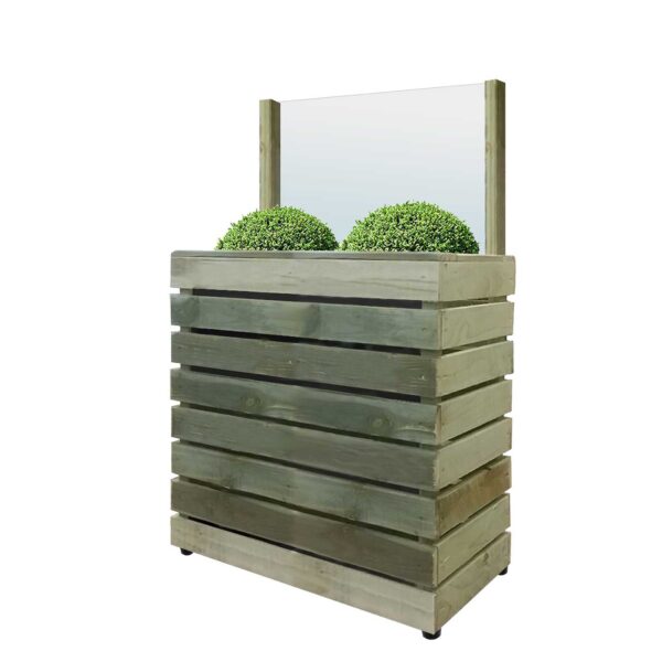 Café barriers and Café Banners Rustic Wide Planter