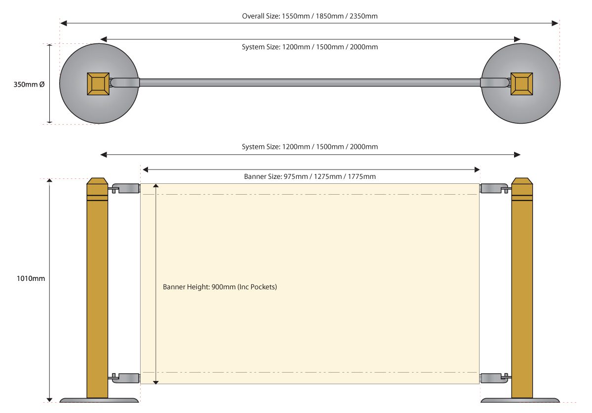 Premium Chrome Café Barriers Wooden Post System