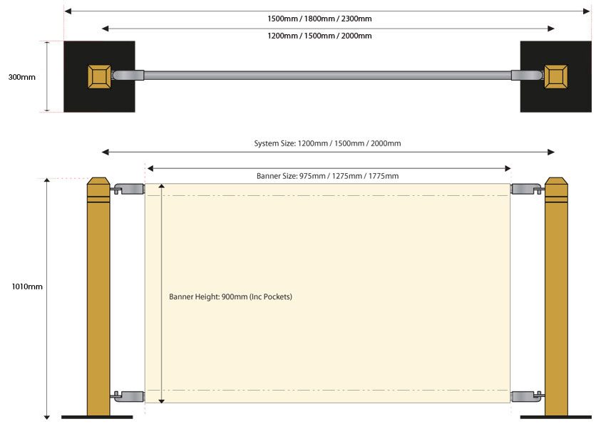 Premium Chrome Café Barriers Wooden Post System